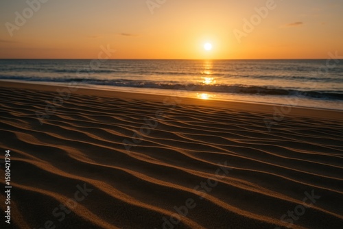 Beach sand design captured during sunset