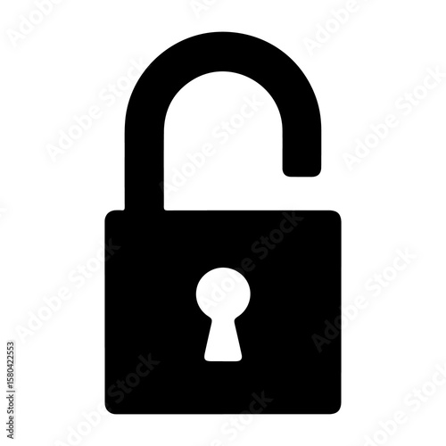 Secure lock symbol on white background.