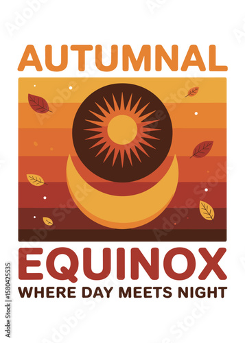 Autumnal Equinox Typography T-Shirt Design Quote