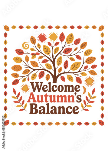 Autumnal Equinox Typography T-Shirt Design Quote