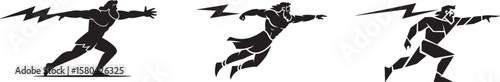 Minimalist Greek Gods Vector Pack - Zeus Pose Silhouette