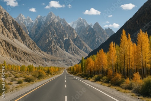 Majestic mountain vistas along a scenic highway in a remote valley