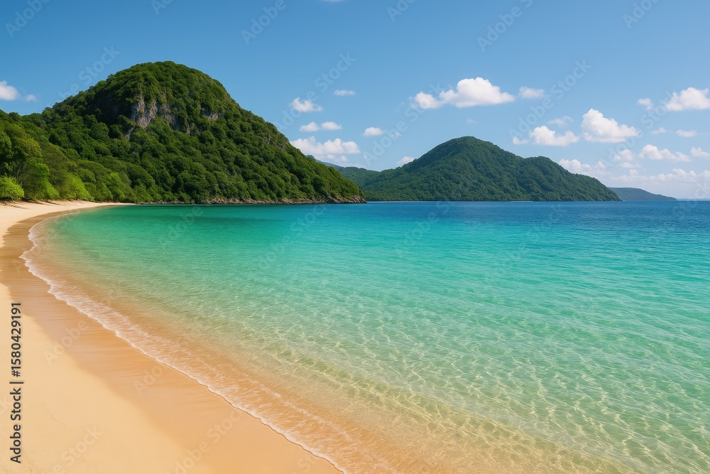 Fototapeta premium Coastal Waters and Calm Lagoon Scene