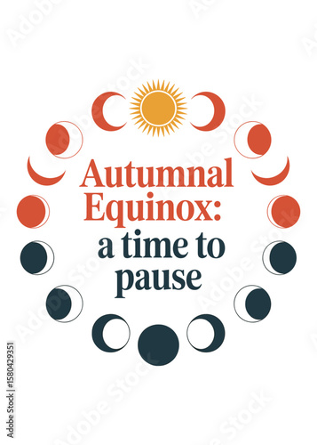 Autumnal Equinox Typography T-Shirt Design Quote