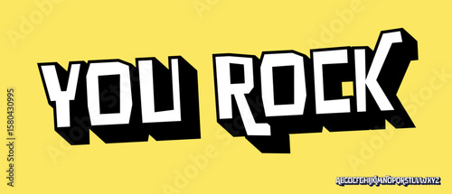 Bright dynamic lettering in modern comic book style. Positive phrases with energetic mood for motivational projects, posters, school presentations, stickers, social media. Vector illustration