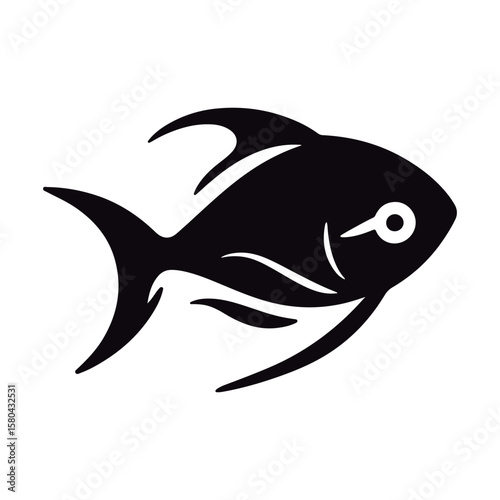 Coloring book for children Catfish Black and white vector illustration.