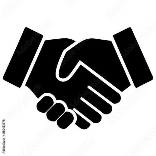 Handshake agreement partnership cooperation business silhouette vector illustration