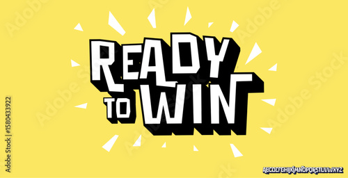 Bright dynamic lettering in modern comic book style. Positive phrases with energetic mood for motivational projects, posters, school presentations, stickers, social media. Vector illustration