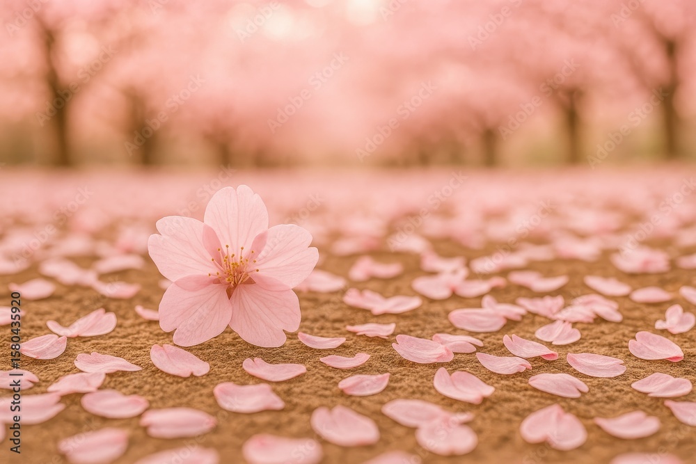 Springtime romantic cherry blossoms with pink petals on natural landscape Springtime romantic cherry blossoms with pink petals on natural landscape