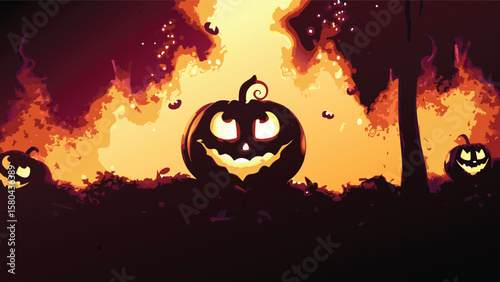halloween background with pumpkin