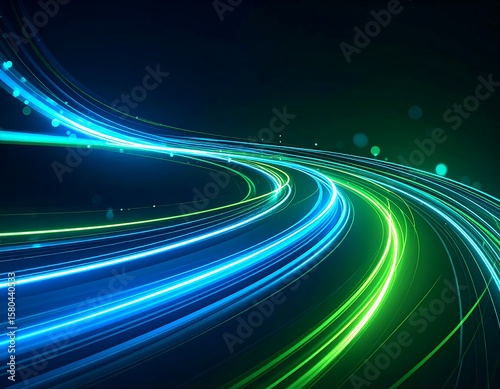 Abstract swirling neon light trails (1)