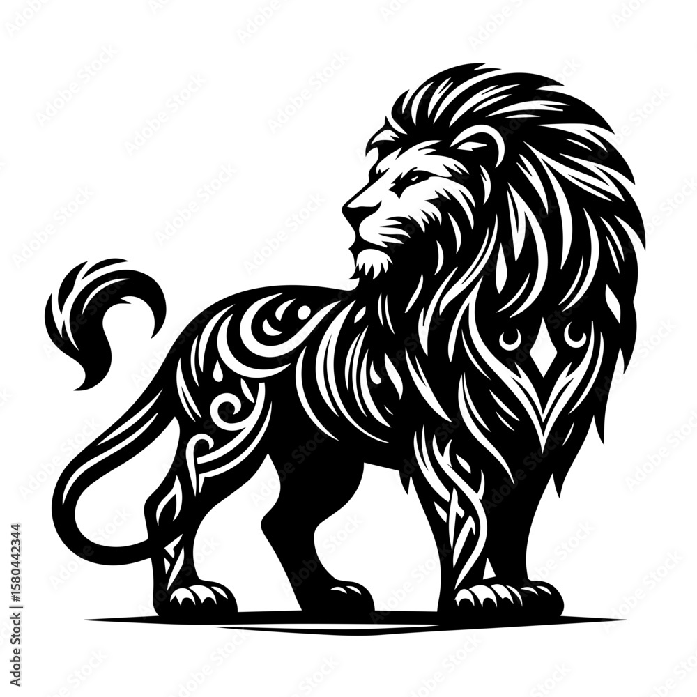 Fototapeta premium lion tribal tattoo