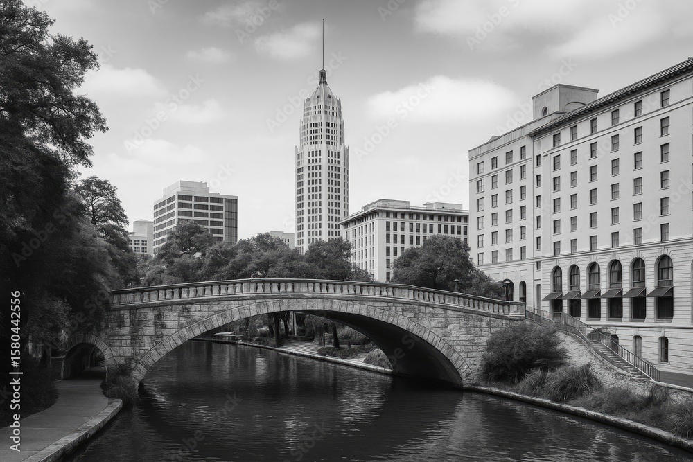 Fototapeta premium Bridge over the San Antonio River Walk