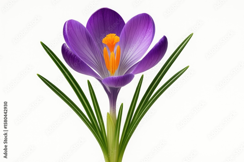 Fototapeta premium Springtime purple crocus blooming in the wild