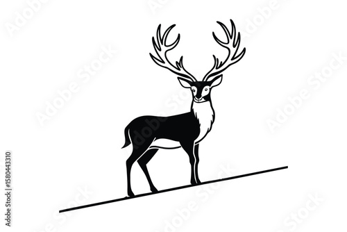 Deer Antlers Black Silhouette