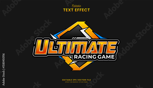 decorative automotive ultimate racing editable text effect design