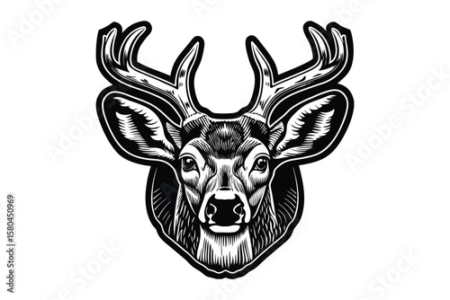 Vintage Deer Head Outline