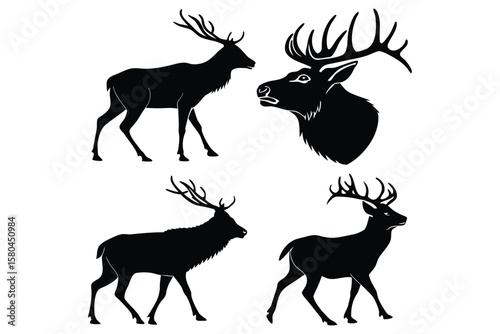 Deer Antlers Silhouette Design
