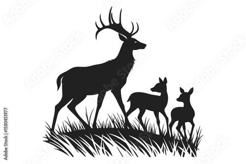 Majestic Deer Silhouette Vector

