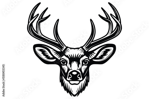 Flat Deer Silhouette Clipart