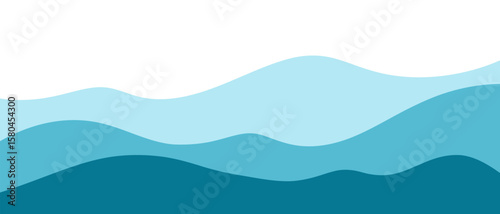 Sea emerald ocean waves, abstract background, flat design, vector illustration. Background wavy background for banners, decorations, and covers with space for text. Graphic element of the water bend
