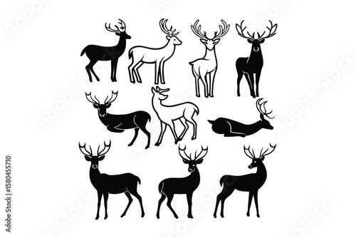 Mountain Deer Silhouette Art