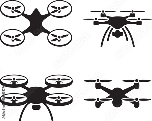 Flying Drone Silhouette Vector

Modern Quadcopter Design Illustration

Aerial Drone in Flight Clipart

Tech Drone Silhouette Icon Art

Remote-Control Drone Vector Graphic