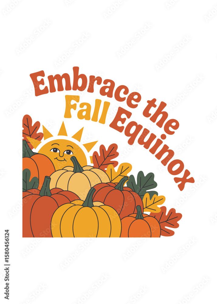 Fototapeta premium Autumnal Equinox Quote Typography T-Shirt Design