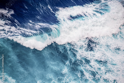 abstract aerial view background of blue waves