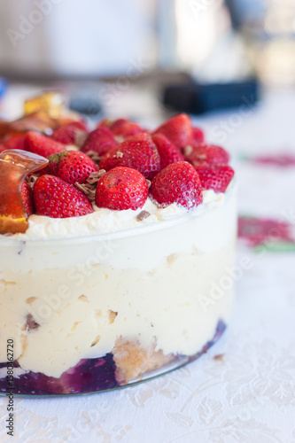 trifle with strawberries