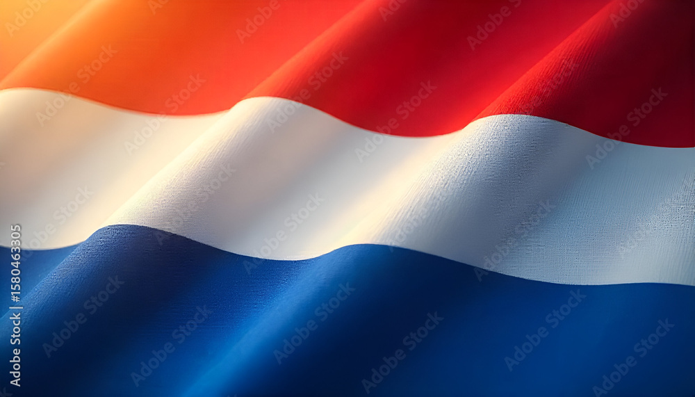 Naklejka premium Realistic flag of Netherlands. Vector element for King's Birthday (Koningsdag), Liberation Day, National Remembrance Day.
