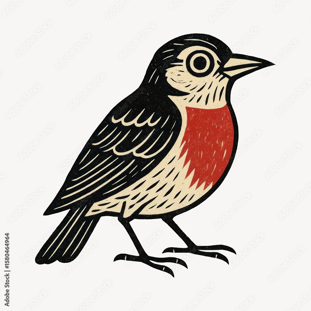 Fototapeta premium Vintage bird illustration art