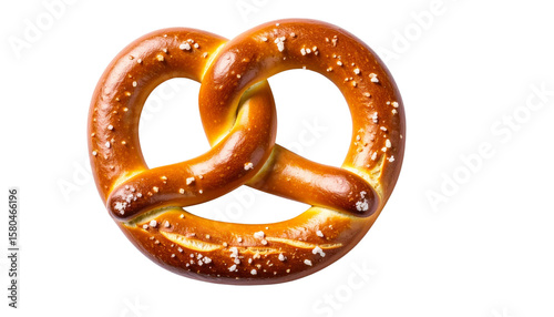 Freshly baked pretzel with salt isolated on solid white background Png