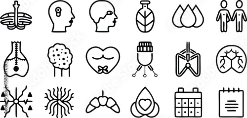 Set of vector icons featuring various vegetables and spices in a stylish silhouette design for nature and eco-themed projects