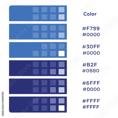 Color palette with hex codes