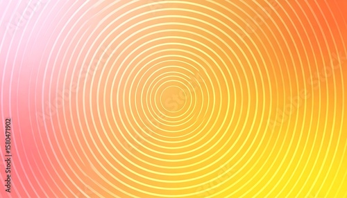 Abstract design showing concentric circles on orange and pink gradient background