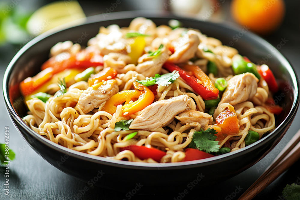 Asian Noodles with Chicken and Vegetables Asian Noodles with Chicken and Vegetables