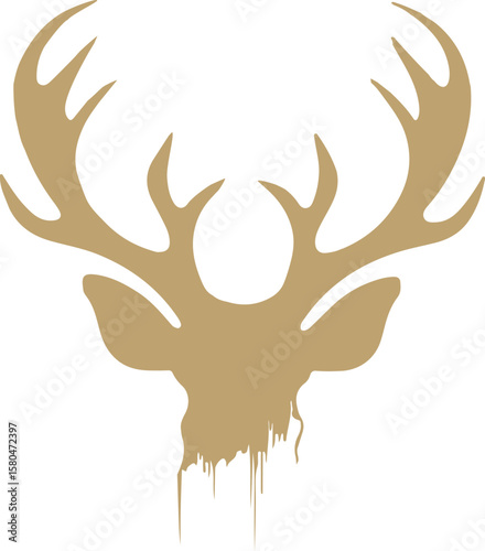 Striking Deer Head Silhouette Design for Banners and Advertisements