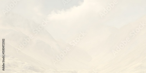 Hazy ethereal mountain valley landscape scene