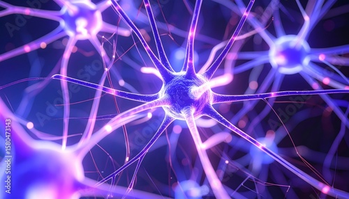 Neural network visualization shows interconnected neurons communicating signals