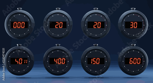Digital Stopwatch and Time Progress Icons