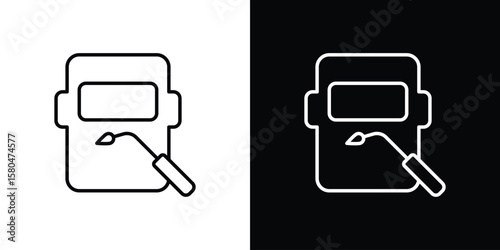 Photos Welding icon with Editable stroke. Pixel perfect.
