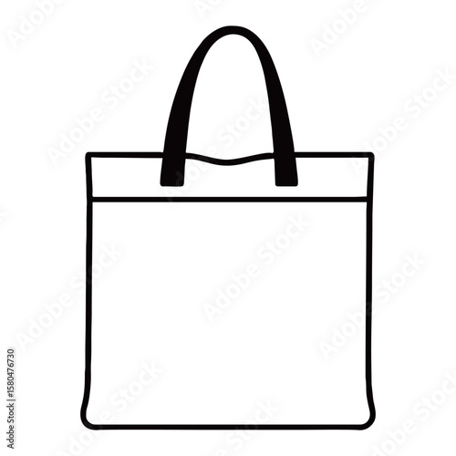 silhouette photo of a tote bag with a white background