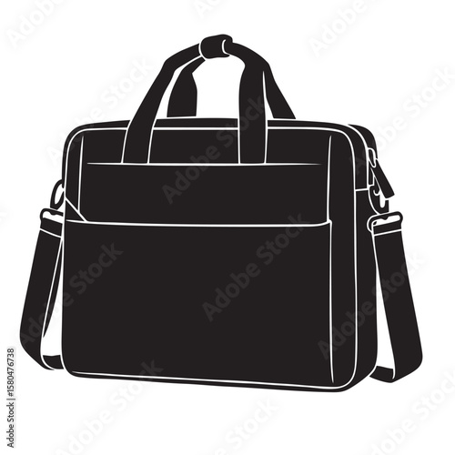 silhouette photo of a tote bag with a white background