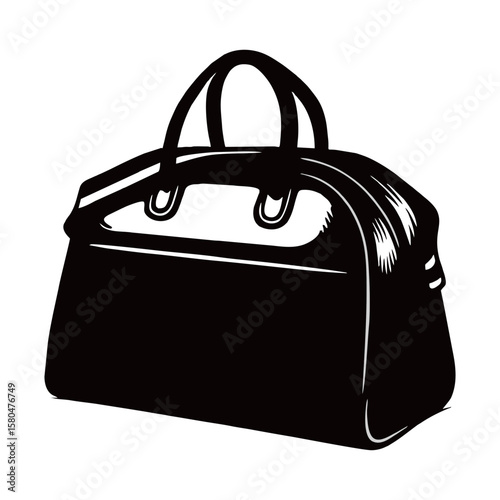 silhouette photo of a tote bag with a white background