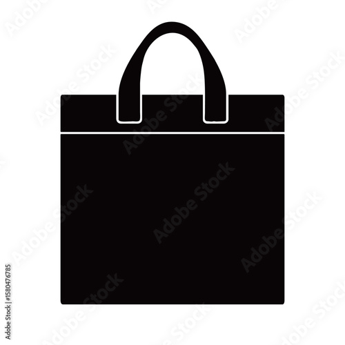 silhouette photo of a tote bag with a white background