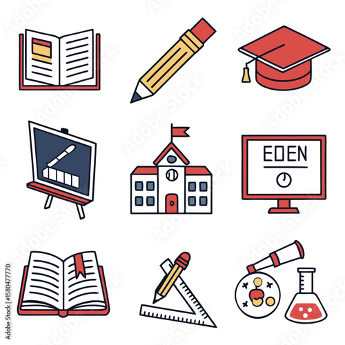 Education & Learning Icons: School & Study Resources
