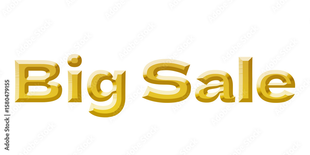 3d gold big sale text 3d gold big sale text