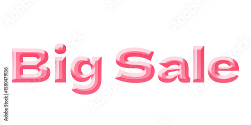 3D big sale letters Strawberry Cream color