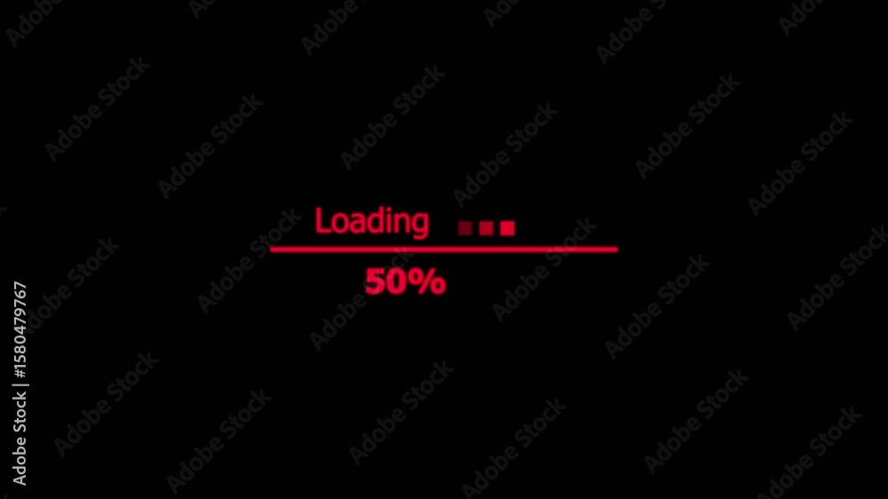 Animation loading bar on blue screen technology futuristic. Loading bar downloading bar and progress loading Complete, 4k video.